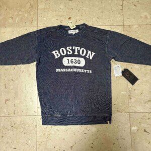 Boston Vintage Style Crewneck Sweatshirt - Blue - Unisex Small